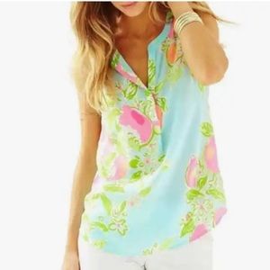 Lilly Pulitzer Stacey Sleeveless Silk Top